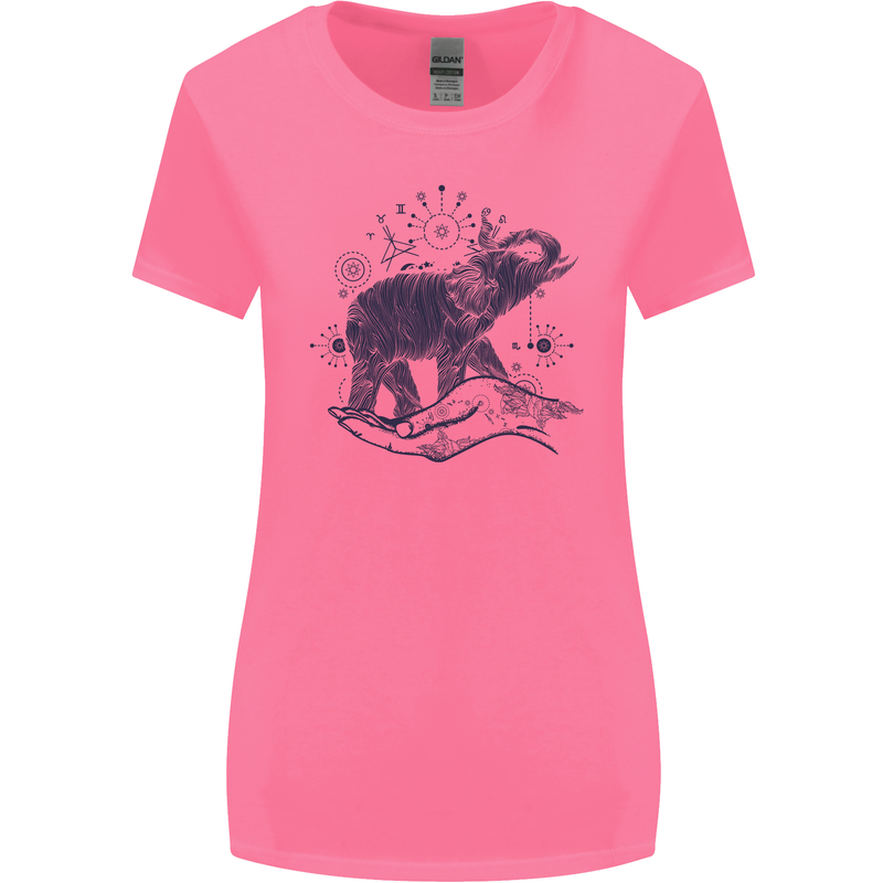 Sacral Style Elephant Meditation Tattoo Art Womens Wider Cut T-Shirt Azalea