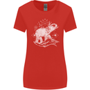Sacral Style Elephant Meditation Tattoo Art Womens Wider Cut T-Shirt Red
