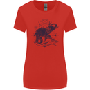 Sacral Style Elephant Meditation Tattoo Art Womens Wider Cut T-Shirt Red