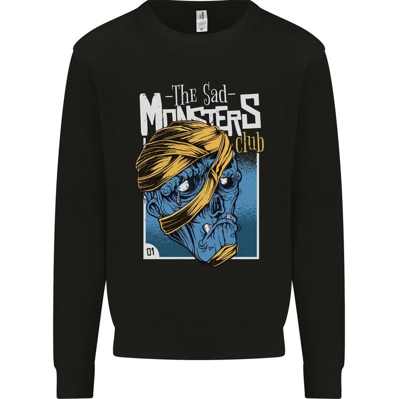 Sad Monster Club Zombie Halloween Kids Sweatshirt Jumper Black