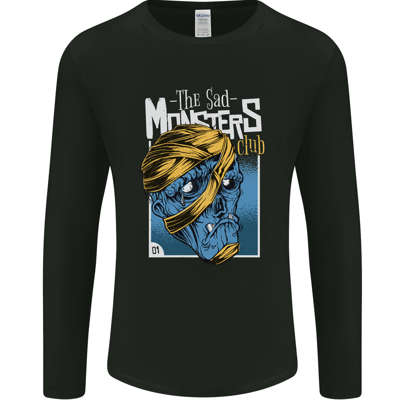 Sad Monster Club Zombie Halloween Mens Long Sleeve T-Shirt Black