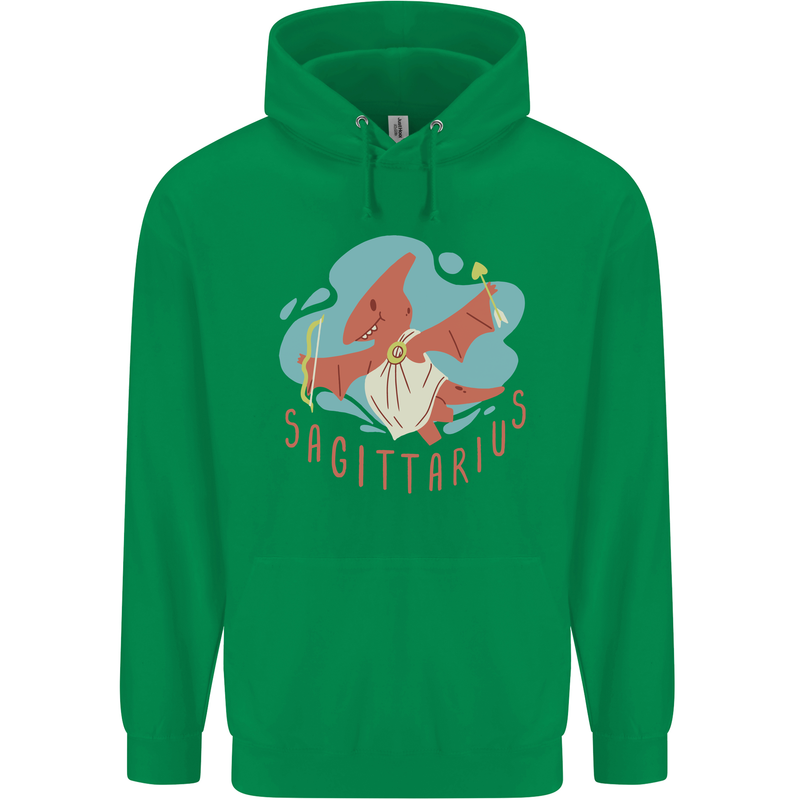 Sagittarius Dinosaur Pterosaurs Star Sign Childrens Kids Hoodie Irish Green