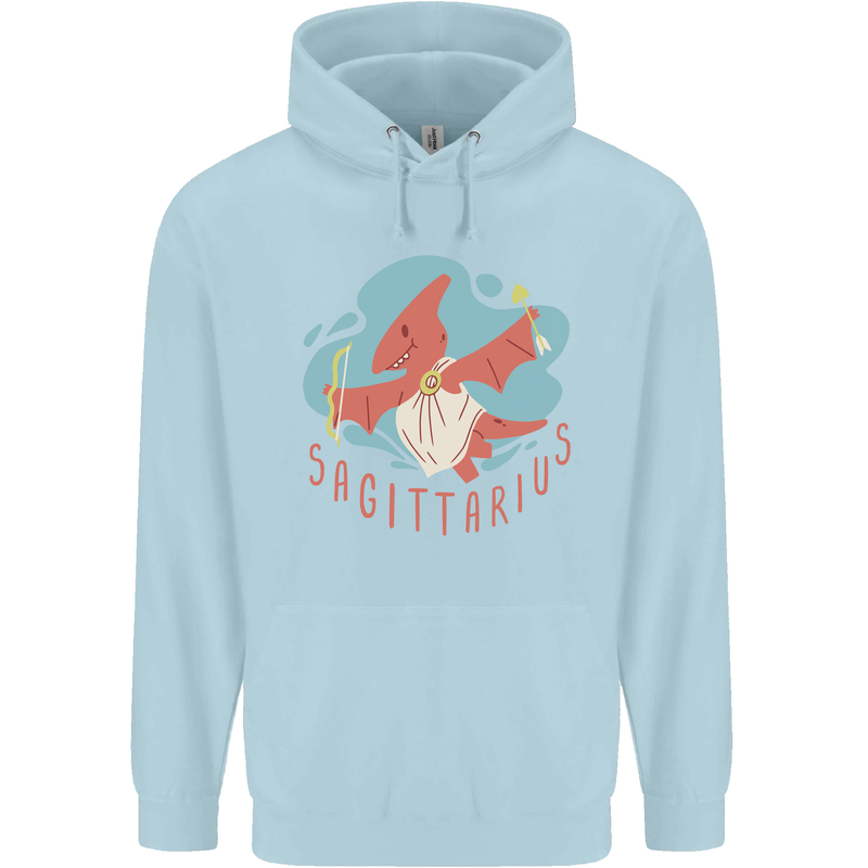 Sagittarius Dinosaur Pterosaurs Star Sign Childrens Kids Hoodie Light Blue