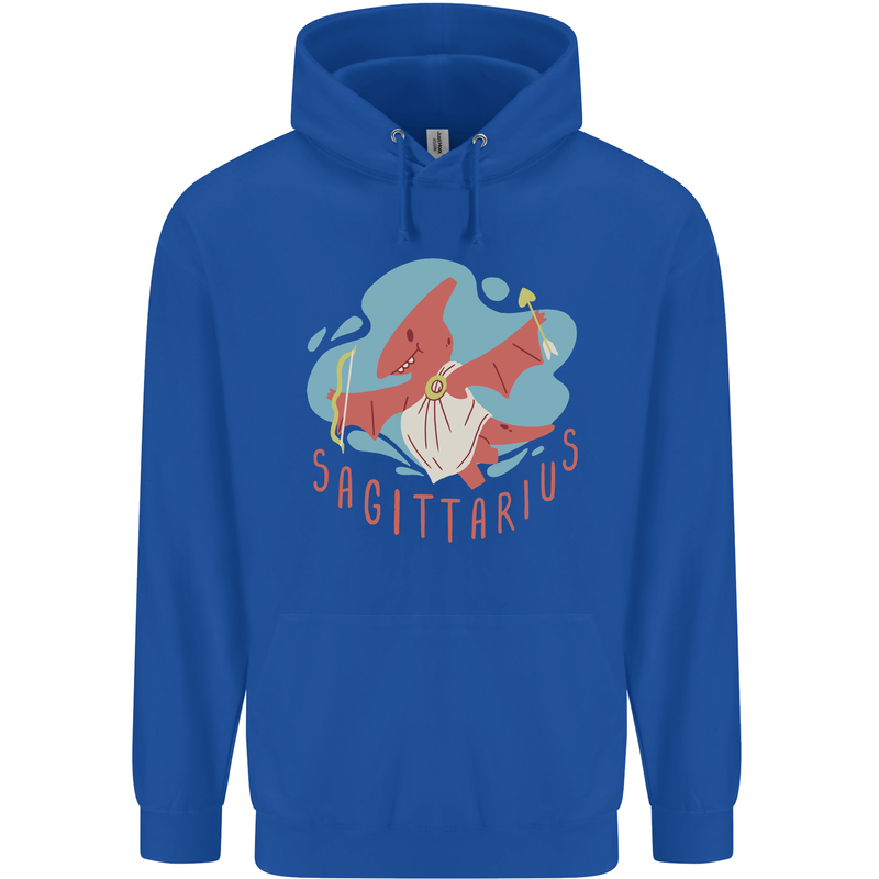Sagittarius Dinosaur Pterosaurs Star Sign Childrens Kids Hoodie Royal Blue