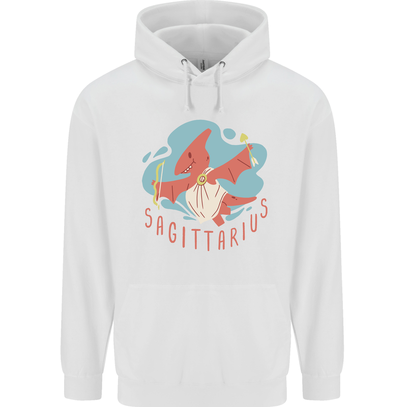 Sagittarius Dinosaur Pterosaurs Star Sign Childrens Kids Hoodie White