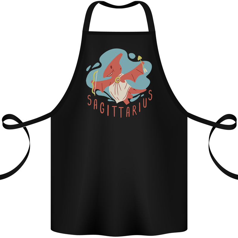 Sagittarius Dinosaur Pterosaurs Star Sign Cotton Apron 100% Organic Black