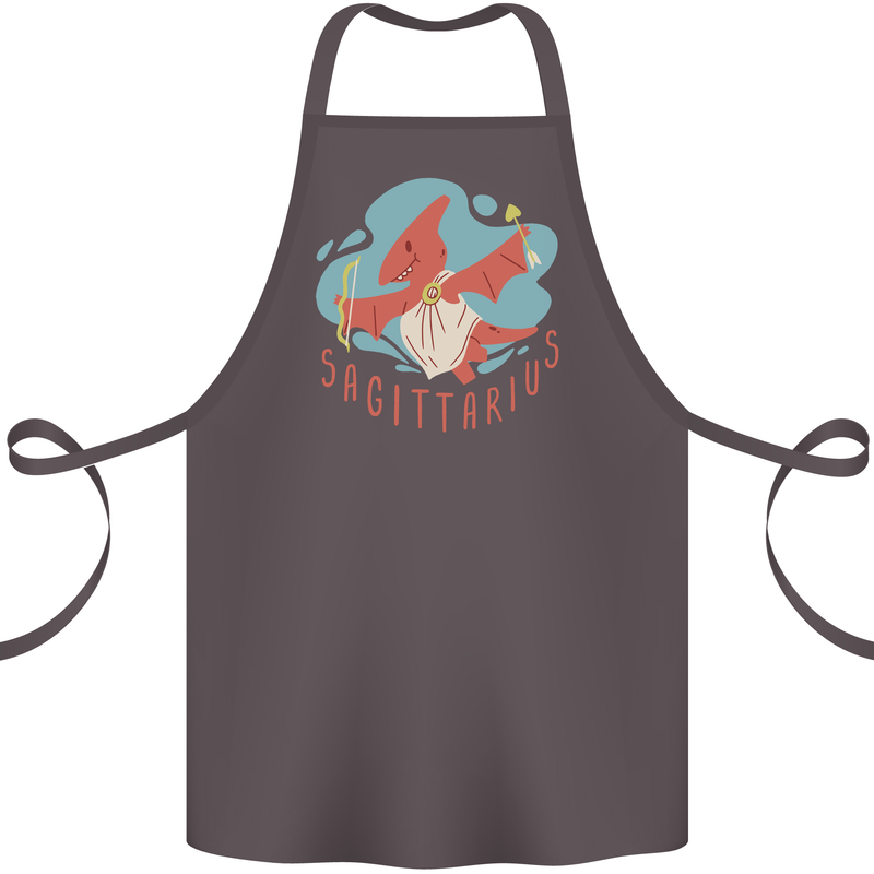 Sagittarius Dinosaur Pterosaurs Star Sign Cotton Apron 100% Organic Dark Grey