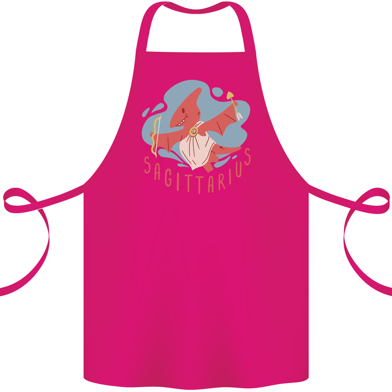Sagittarius Dinosaur Pterosaurs Star Sign Cotton Apron 100% Organic Pink