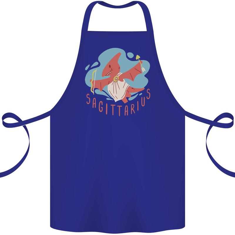 Sagittarius Dinosaur Pterosaurs Star Sign Cotton Apron 100% Organic Royal Blue