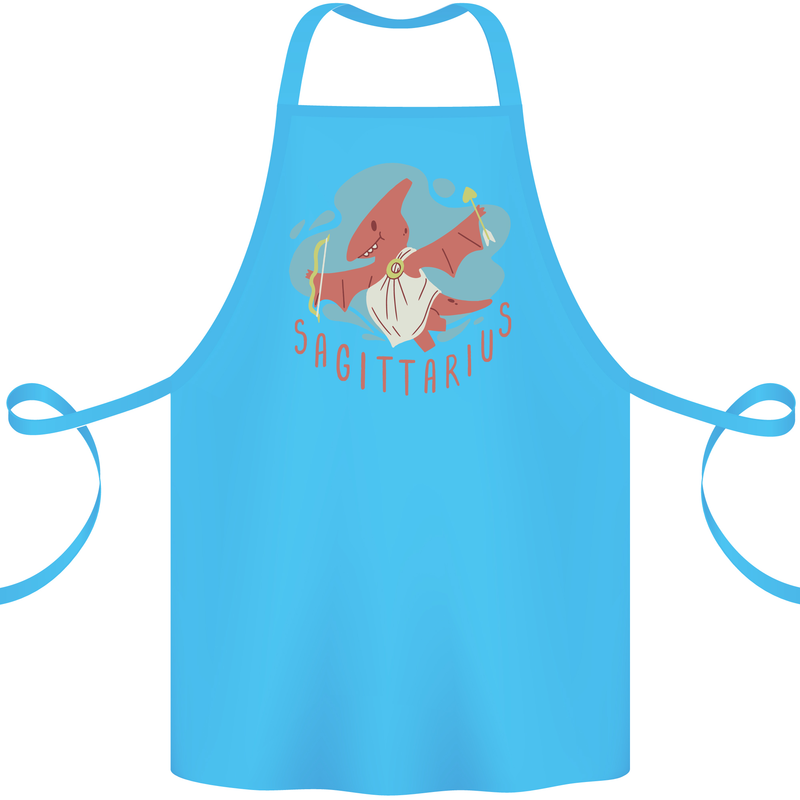 Sagittarius Dinosaur Pterosaurs Star Sign Cotton Apron 100% Organic Turquoise