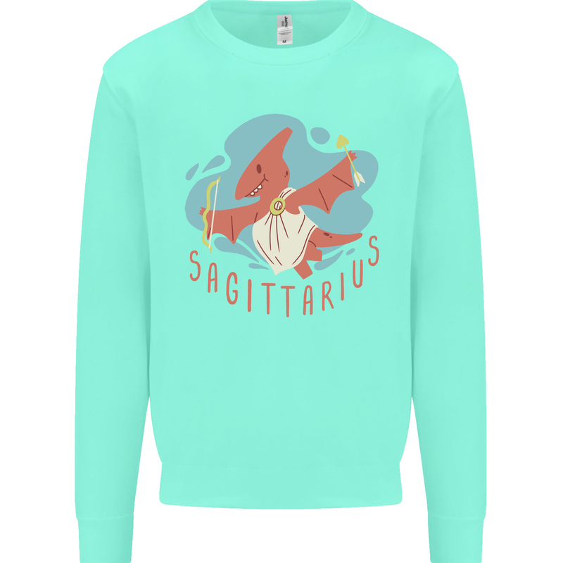 Sagittarius Dinosaur Pterosaurs Star Sign Kids Sweatshirt Jumper Peppermint