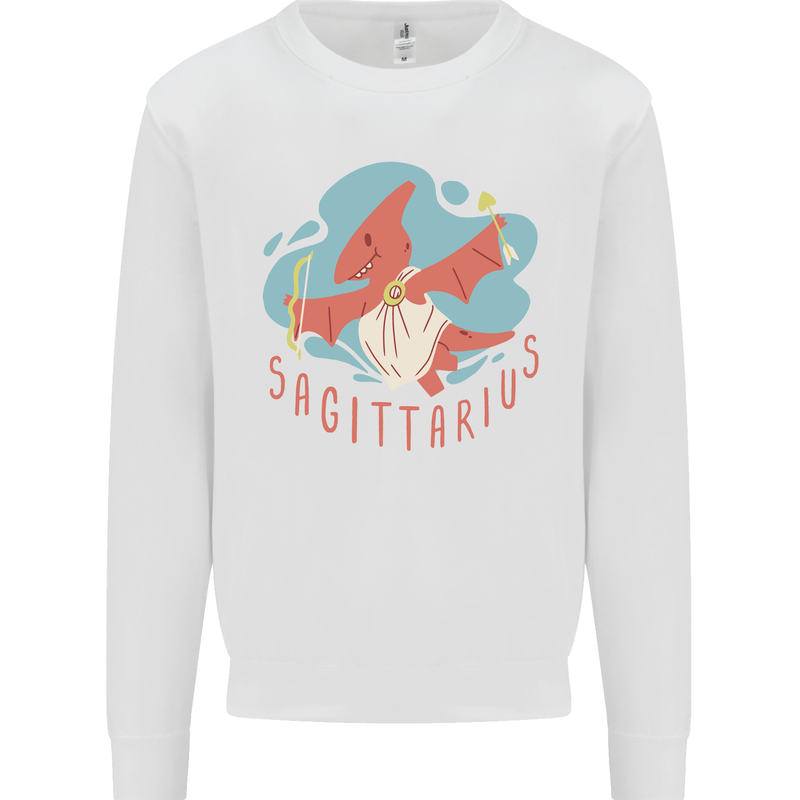Sagittarius Dinosaur Pterosaurs Star Sign Kids Sweatshirt Jumper White