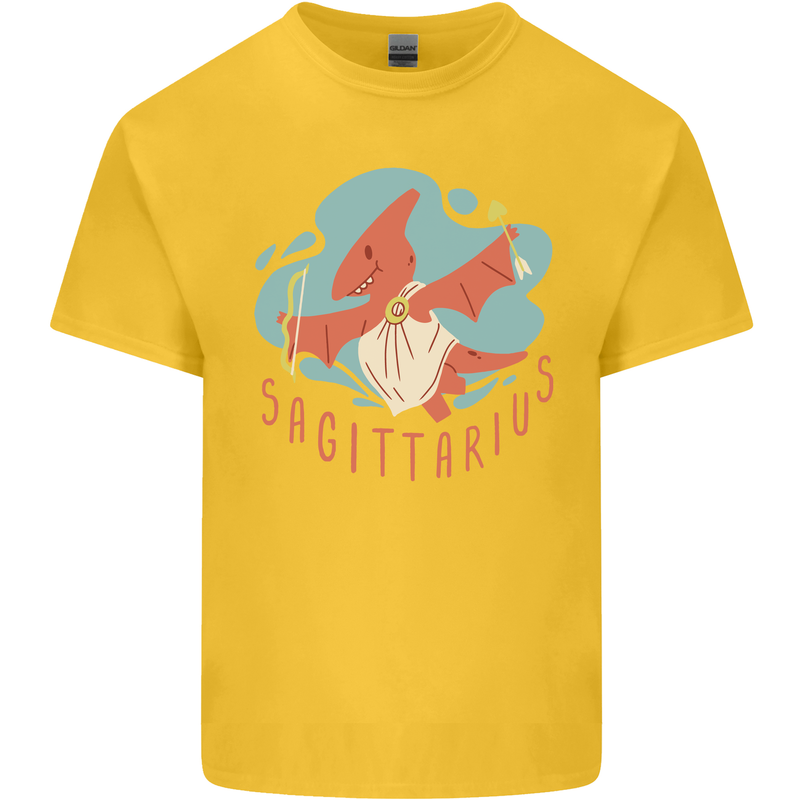Sagittarius Dinosaur Pterosaurs Star Sign Kids T-Shirt Childrens Yellow