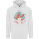 Sagittarius Dinosaur Pterosaurs Star Sign Mens 80% Cotton Hoodie White