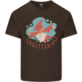 Sagittarius Dinosaur Pterosaurs Star Sign Mens Cotton T-Shirt Tee Top Dark Chocolate