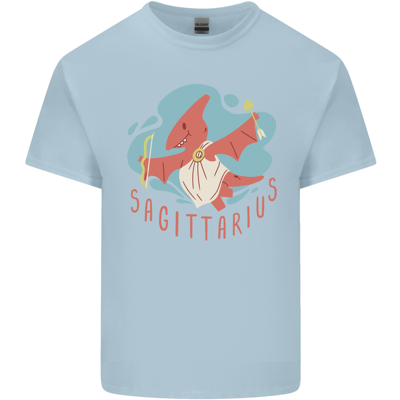 Sagittarius Dinosaur Pterosaurs Star Sign Mens Cotton T-Shirt Tee Top Light Blue