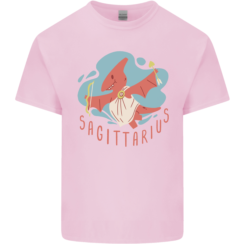 Sagittarius Dinosaur Pterosaurs Star Sign Mens Cotton T-Shirt Tee Top Light Pink