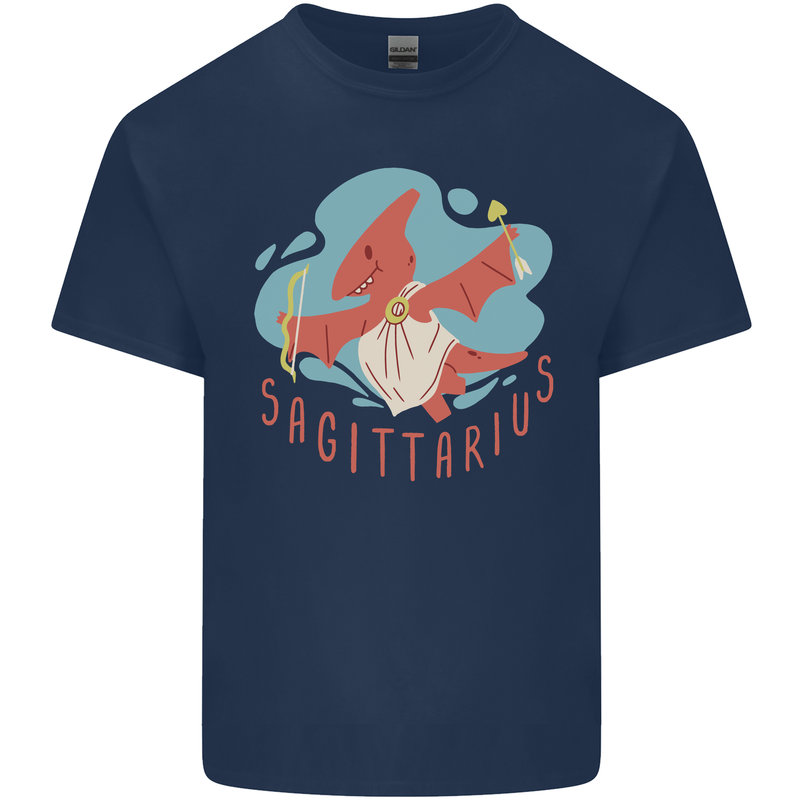 Sagittarius Dinosaur Pterosaurs Star Sign Mens Cotton T-Shirt Tee Top Navy Blue
