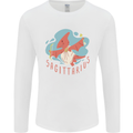 Sagittarius Dinosaur Pterosaurs Star Sign Mens Long Sleeve T-Shirt White