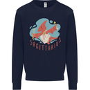 Sagittarius Dinosaur Pterosaurs Star Sign Mens Sweatshirt Jumper Navy Blue