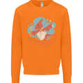 Sagittarius Dinosaur Pterosaurs Star Sign Mens Sweatshirt Jumper Orange