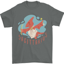 Sagittarius Dinosaur Pterosaurs Star Sign Mens T-Shirt 100% Cotton Charcoal