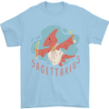 Sagittarius Dinosaur Pterosaurs Star Sign Mens T-Shirt 100% Cotton Light Blue