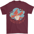 Sagittarius Dinosaur Pterosaurs Star Sign Mens T-Shirt 100% Cotton Maroon