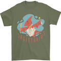Sagittarius Dinosaur Pterosaurs Star Sign Mens T-Shirt 100% Cotton Military Green