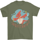 Sagittarius Dinosaur Pterosaurs Star Sign Mens T-Shirt 100% Cotton Military Green