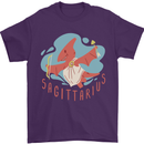 Sagittarius Dinosaur Pterosaurs Star Sign Mens T-Shirt 100% Cotton Purple