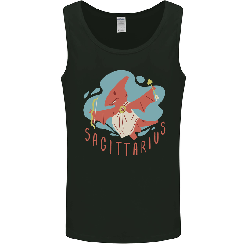 Sagittarius Dinosaur Pterosaurs Star Sign Mens Vest Tank Top Black