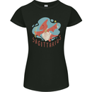 Sagittarius Dinosaur Pterosaurs Star Sign Womens Petite Cut T-Shirt Black