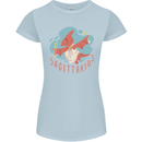Sagittarius Dinosaur Pterosaurs Star Sign Womens Petite Cut T-Shirt Light Blue