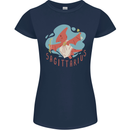 Sagittarius Dinosaur Pterosaurs Star Sign Womens Petite Cut T-Shirt Navy Blue