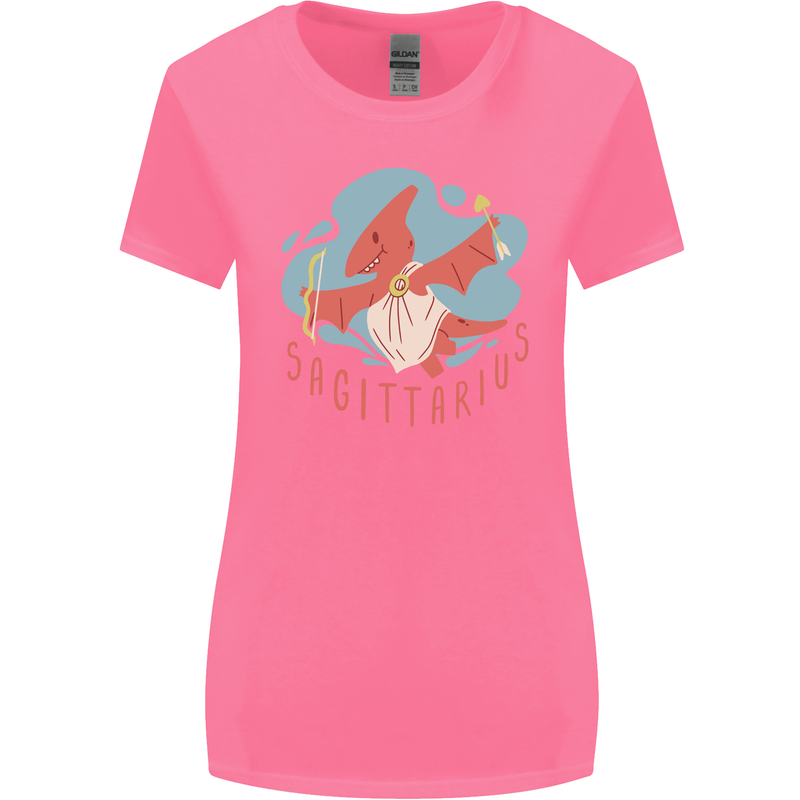 Sagittarius Dinosaur Pterosaurs Star Sign Womens Wider Cut T-Shirt Azalea