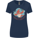 Sagittarius Dinosaur Pterosaurs Star Sign Womens Wider Cut T-Shirt Navy Blue