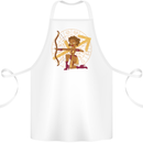 Sagittarius Female Archer Star Sign Cotton Apron 100% Organic White