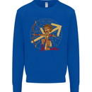 Sagittarius Female Archer Star Sign Kids Sweatshirt Jumper Royal Blue