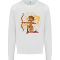 Sagittarius Female Archer Star Sign Kids Sweatshirt Jumper White