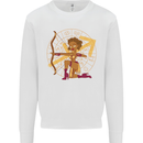 Sagittarius Female Archer Star Sign Kids Sweatshirt Jumper White