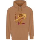 Sagittarius Female Archer Star Sign Mens 80% Cotton Hoodie Caramel Latte