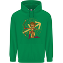 Sagittarius Female Archer Star Sign Mens 80% Cotton Hoodie Irish Green
