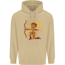Sagittarius Female Archer Star Sign Mens 80% Cotton Hoodie Sand