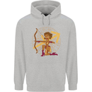 Sagittarius Female Archer Star Sign Mens 80% Cotton Hoodie Sports Grey