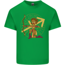 Sagittarius Female Archer Star Sign Mens Cotton T-Shirt Tee Top Irish Green