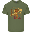 Sagittarius Female Archer Star Sign Mens Cotton T-Shirt Tee Top Military Green