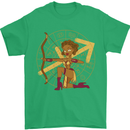 Sagittarius Female Archer Star Sign Mens T-Shirt 100% Cotton Irish Green
