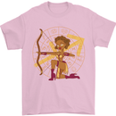 Sagittarius Female Archer Star Sign Mens T-Shirt 100% Cotton Light Pink