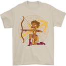 Sagittarius Female Archer Star Sign Mens T-Shirt 100% Cotton Sand